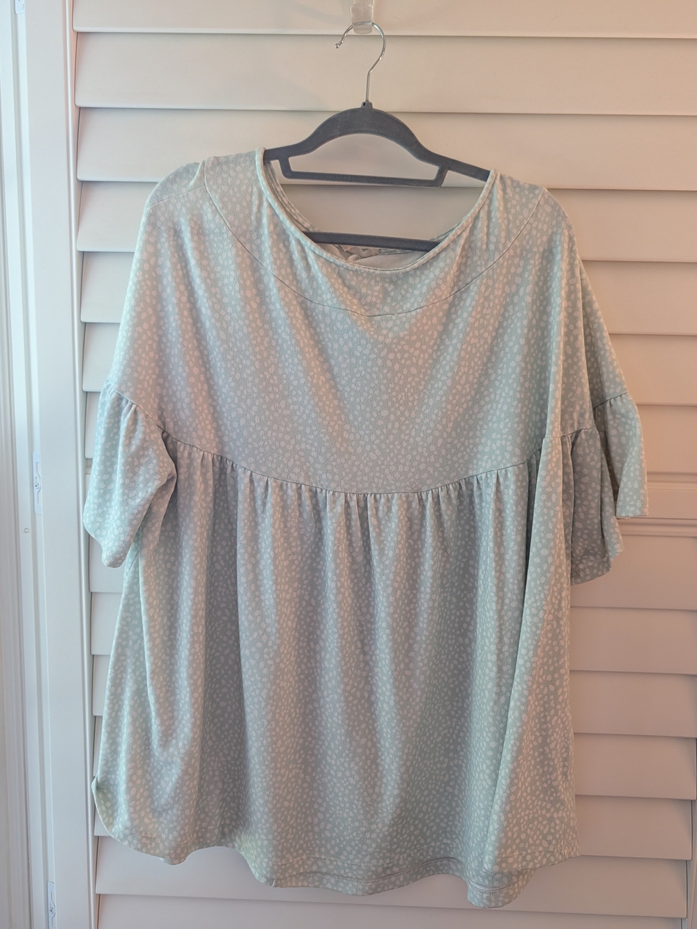 ODDY Light Sage Green Peplum Blouse